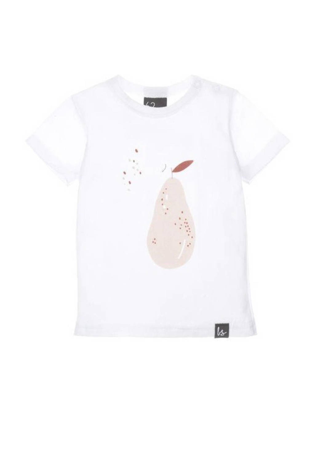 Babystyling baby T-shirt met fruitprint wit
