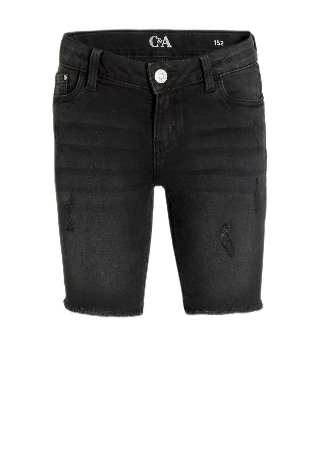 C&A slim fit jeans bermuda zwart
