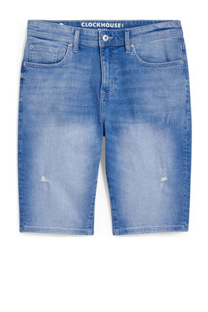 slim fit jeans short blauw