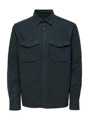 thumbnail: ONLY & SONS flanellen regular fit overshirt ONSMILO dark navy