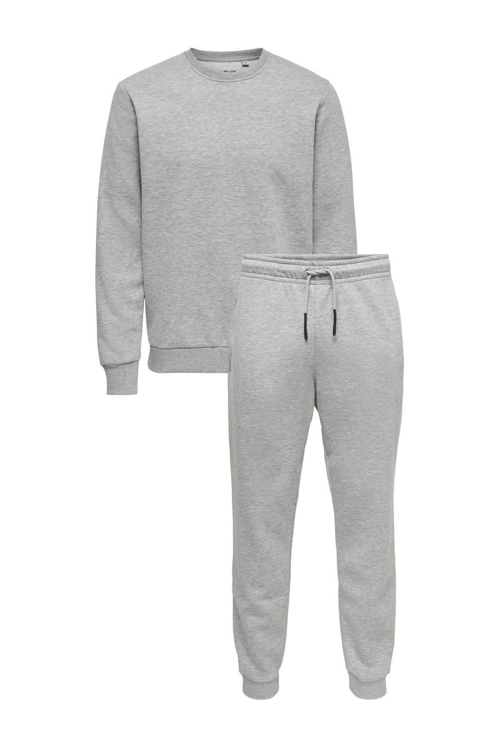 ONLY & SONS hoodie + joggingbroek ONSCERES light grey melange