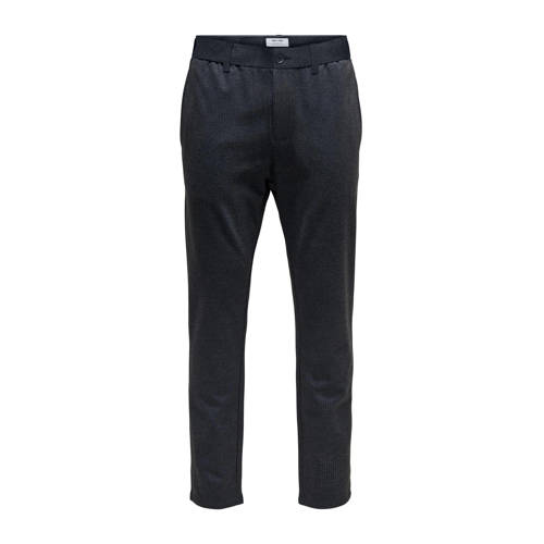 ONLY & SONS gestreepte tapered fit broek ONSMARK dark navy