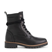 thumbnail: Zwarte dames Travelin Kvinlog Lady leren veterboots van leer/voering: schapenwol met rits- en vetersluiting