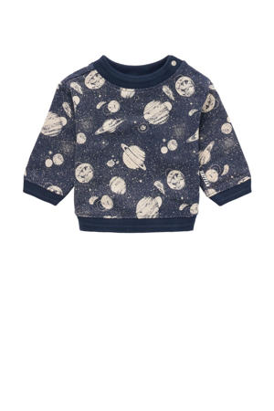 baby sweater Jaffa met all over print donkerblauw