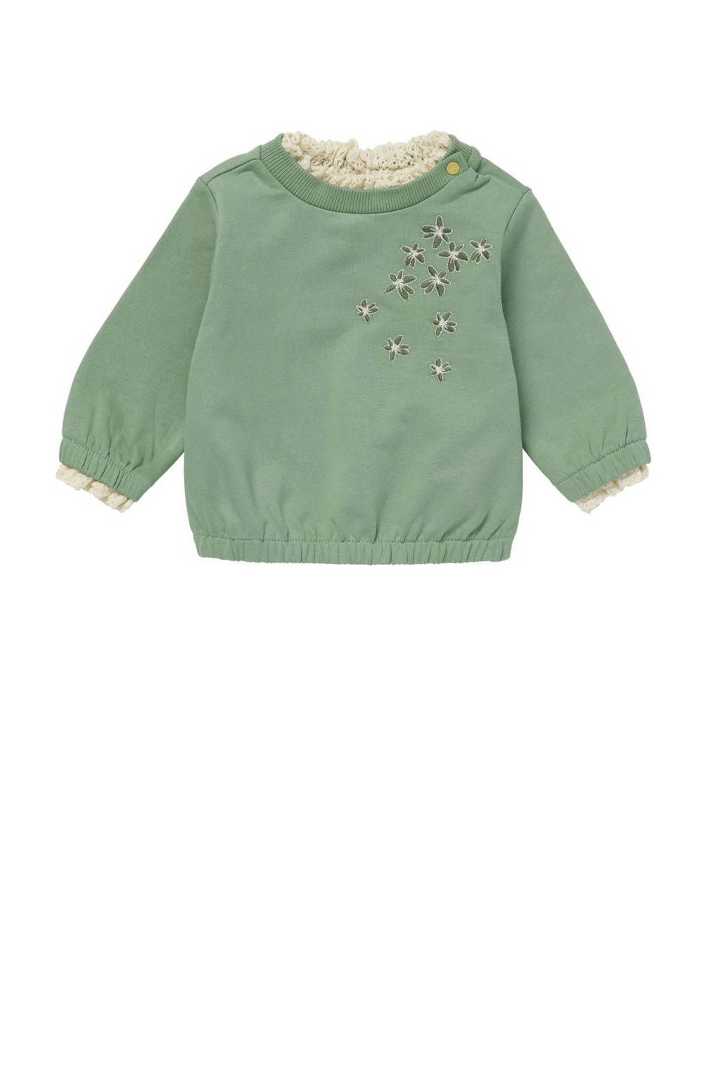 Noppies baby gebloemde sweater Liberty groen