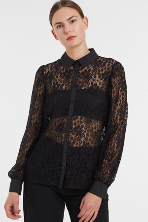 blouse SC-NETTI van gerecycled polyester zwart