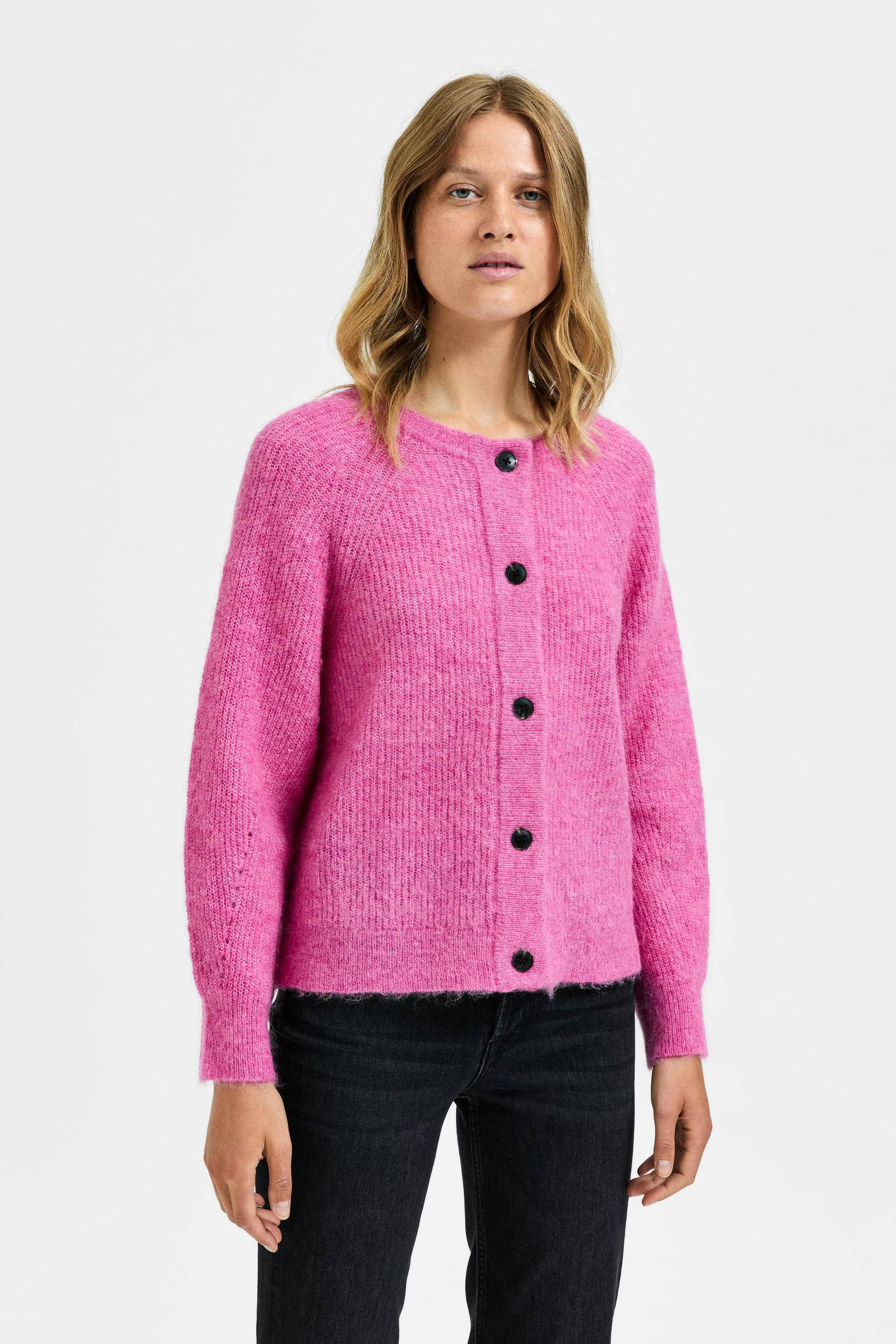 Kleding Dameskleding Sweaters Vesten Handgebreide Merino Wollen Vest Beige Slouchy Fit Buttoned Sweater 