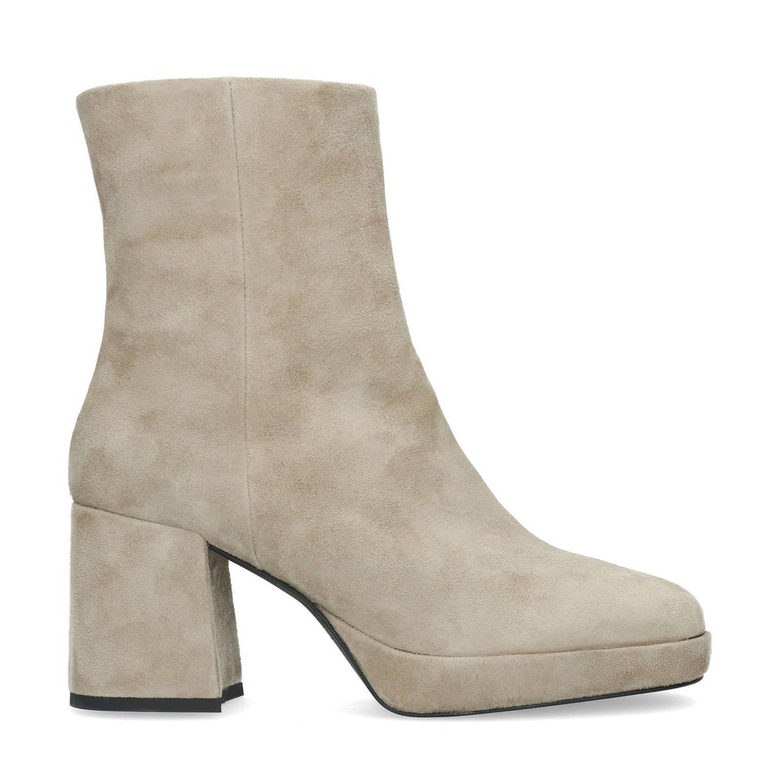 Manfield suède enkellaarzen beige | wehkamp