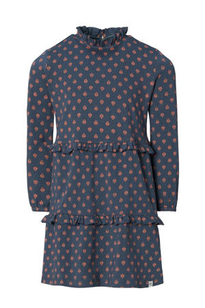 jurk Kemp Mill met all over print donkerblauw/oranje