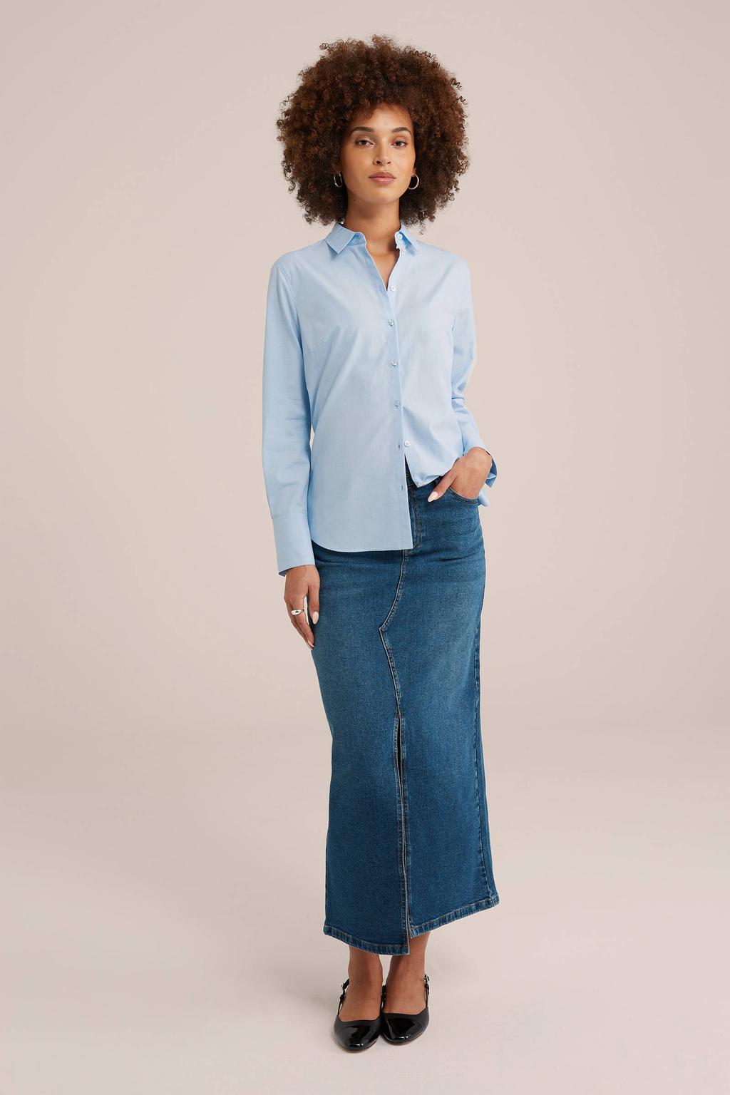 WE Fashion blouse lichtblauw