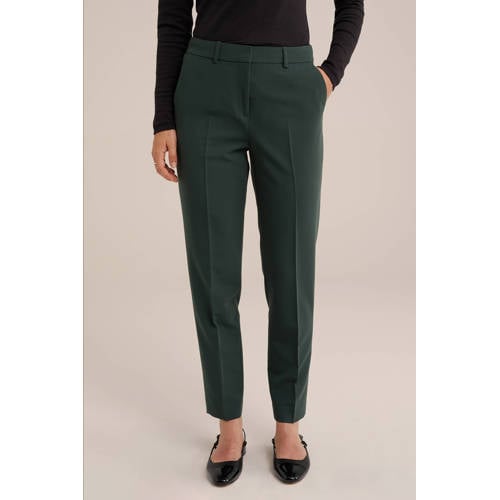 WE Fashion slim fit pantalon donkergroen afbeelding