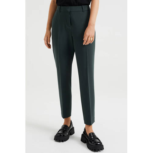 WE Fashion slim fit pantalon donkergroen afbeelding