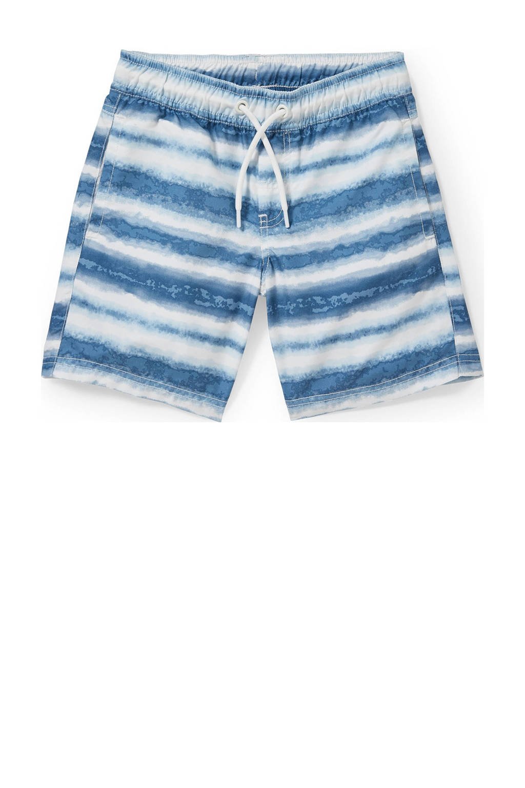 C&A gestreepte regular fit short blauw/wit