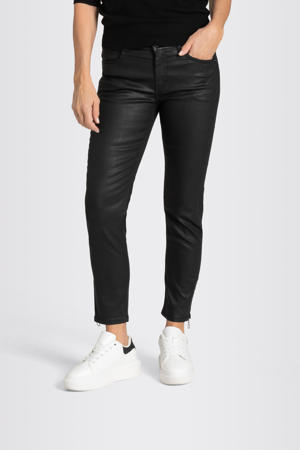coated cropped straight fit broek Rich zwart