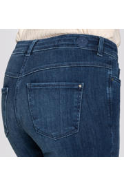 thumbnail: Blauwe dames MAC bootcut jeans Dream Boot van stretchdenim met regular waist, rits- en knoopsluiting en effen