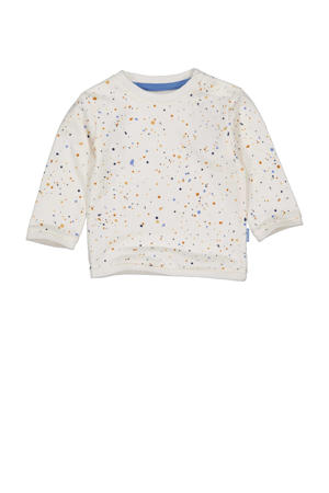 newborn baby sweater Pelle met all over print wit/multicolor