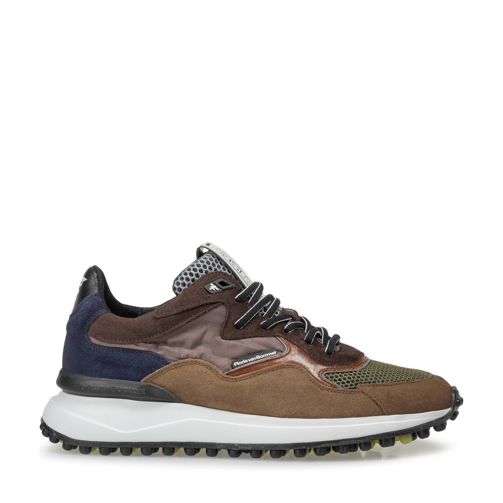 Floris van Bommel Noppi 15.03 suède sneakers bruin/multi | wehkamp