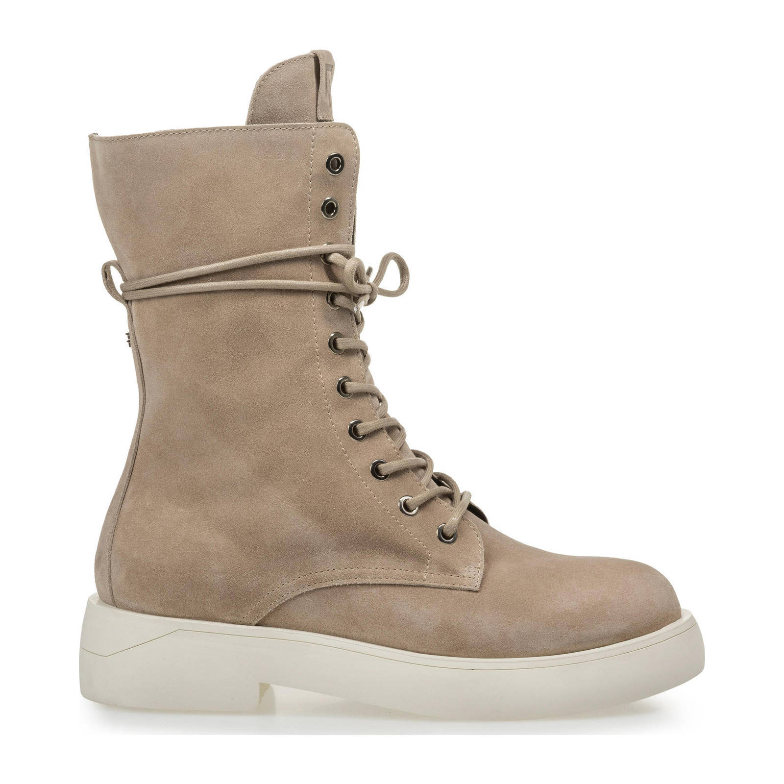 Floris van Bommel Klari 02.00 suède veterboots beige | wehkamp