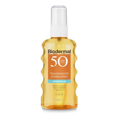 Wehkamp Biodermal Hydraplus transparante zonnebrand zonnespray - SPF 50 - 175 ml aanbieding