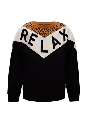 sweater Zaio zwart/beige/bruin