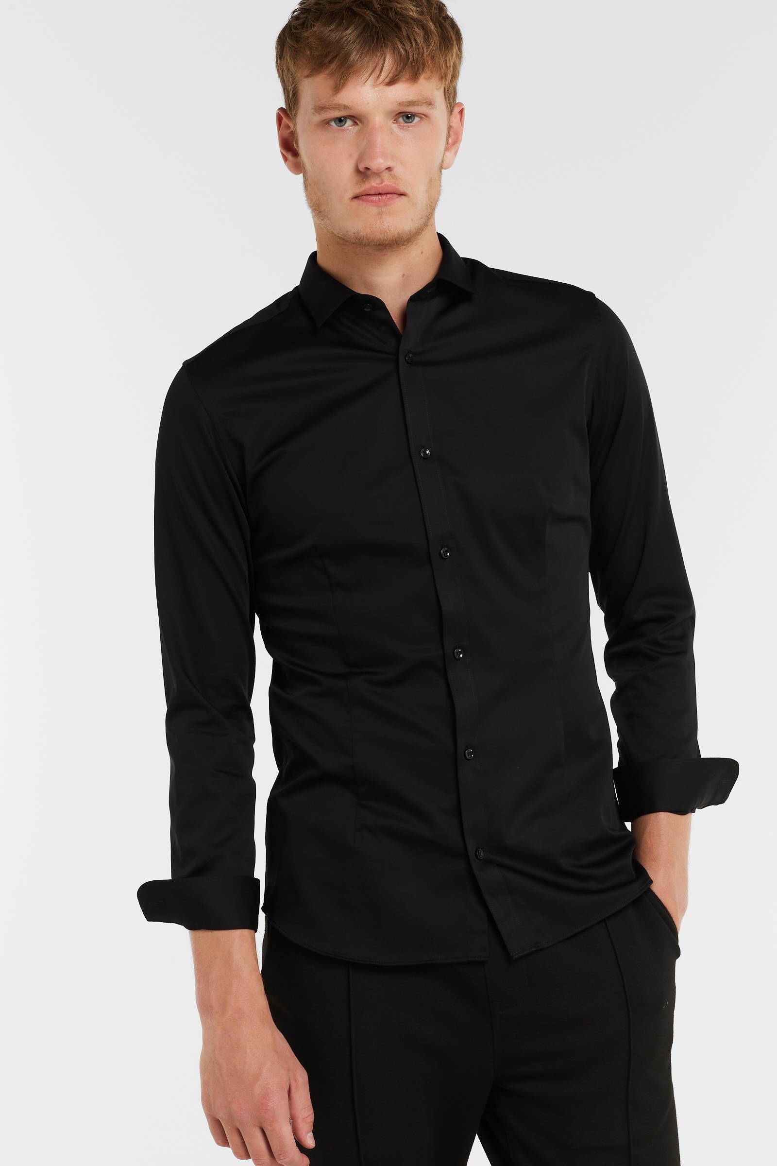 JACK JONES PREMIUM super slim fit overhemd JJPRPARMA zwart wehkamp