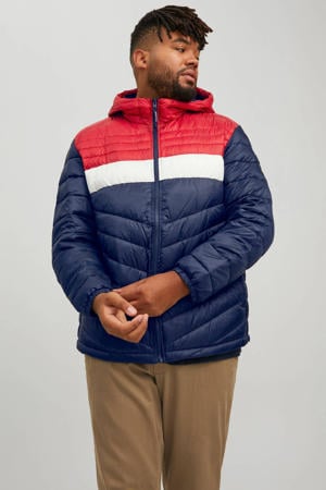 gewatteerde jas JJEHERO Plus Size navy blazer/red/white