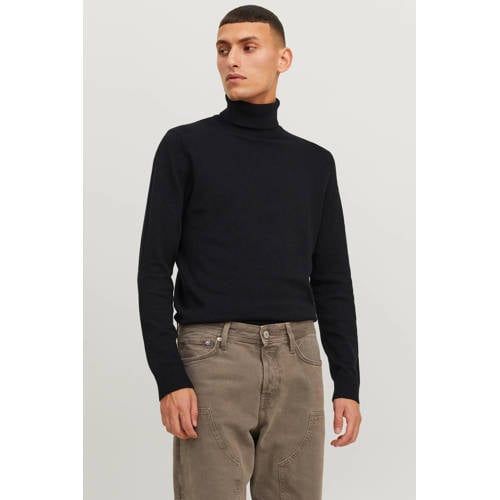JACK & JONES ESSENTIALS fijngebreide coltrui JJEEMIL black afbeelding