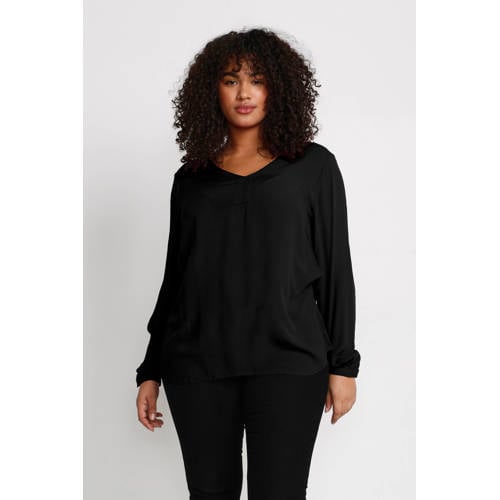 Kaffe Curve top KCami met plooien zwart afbeelding
