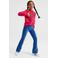 WE Fashion velours flared broek donkerblauw