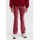 WE Fashion velours flared broek donkerroze