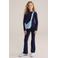 WE Fashion fluwelen flared broek marineblauw