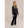 WE Fashion fluwelen flared broek zwart