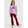 WE Fashion velours flared broek donkerrood
