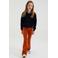 WE Fashion velours flared broek oranje