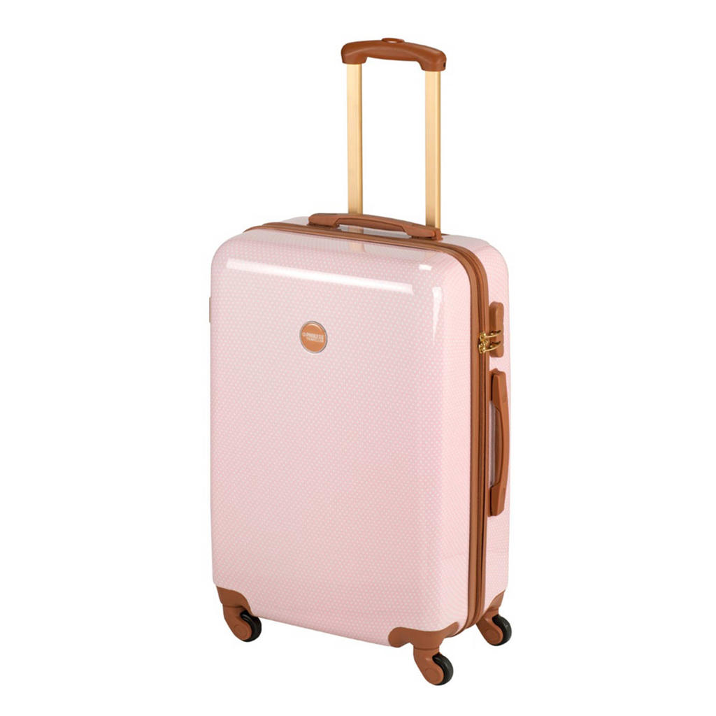 Princess Traveller  trolley Trendy Dots 64 cm. roze