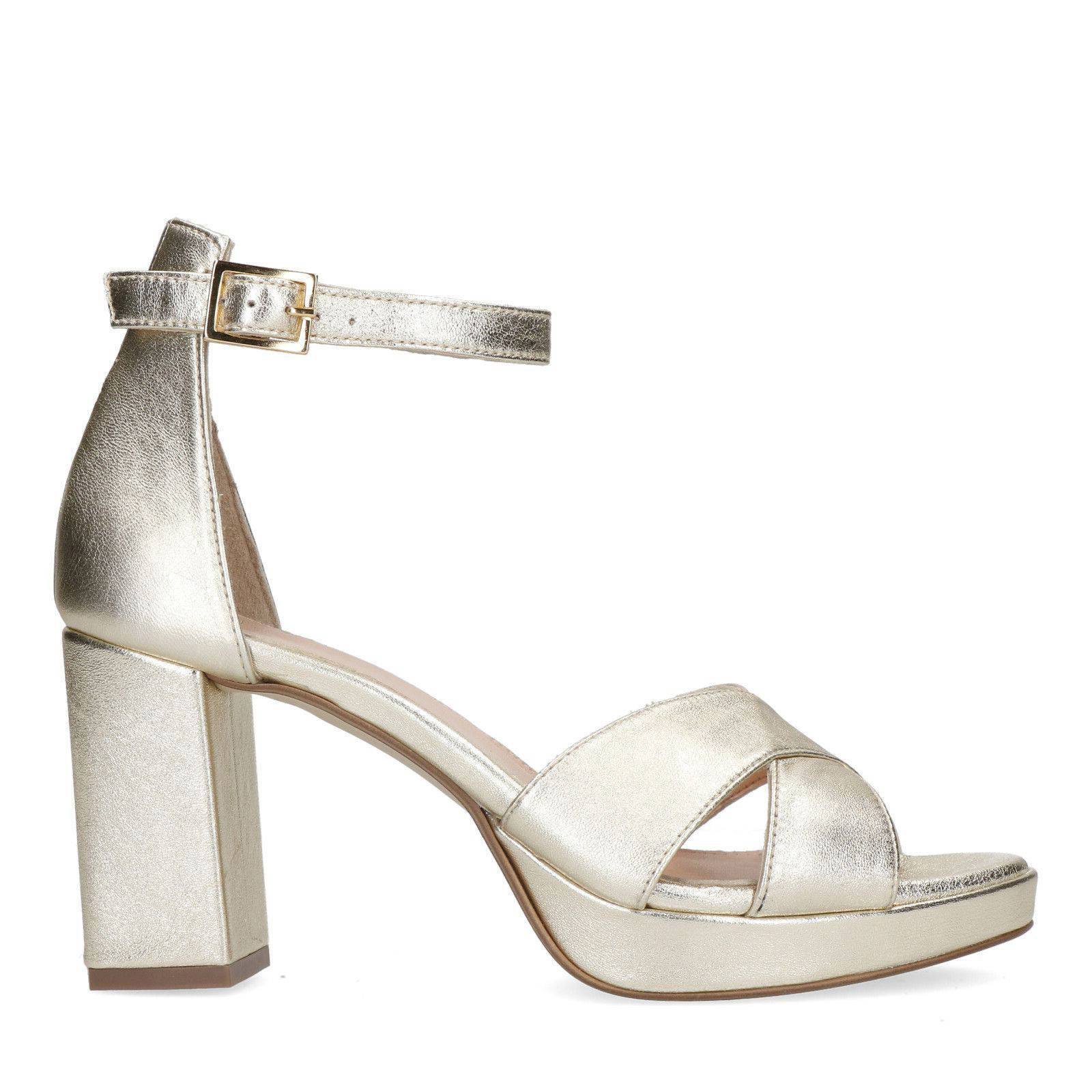 Manfield leren sandalettes zilver metallic | wehkamp