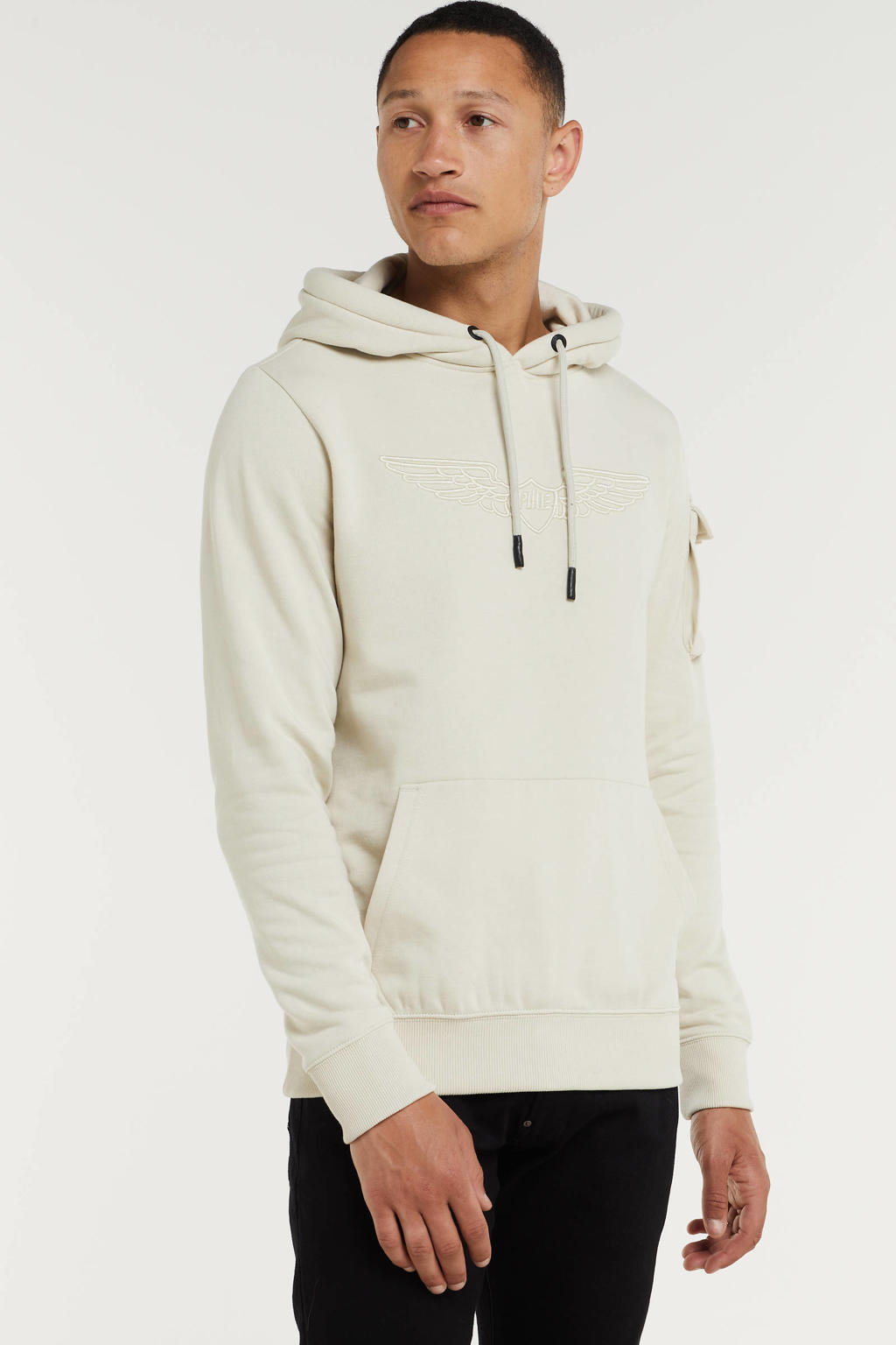 PME Legend hoodie met logo 7013 bone white