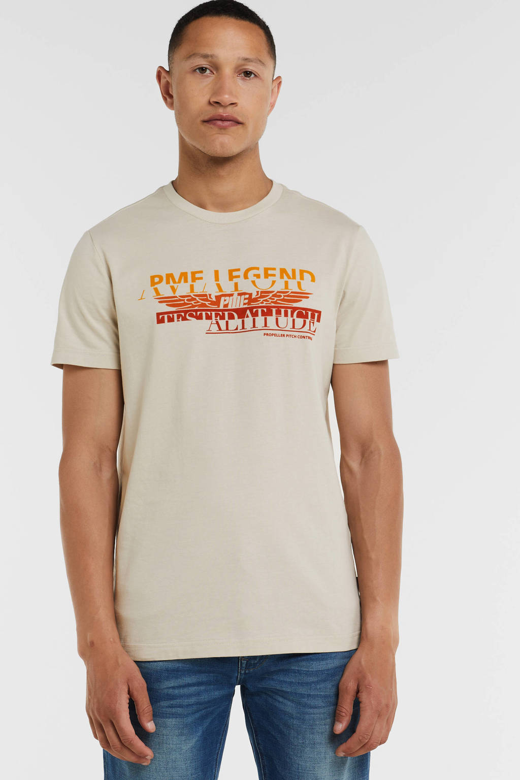 Katholiek Visser cruise PME Legend T-shirt met logo 7074 beige | wehkamp