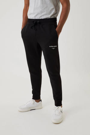 tapered fit joggingbroek met logo zwart