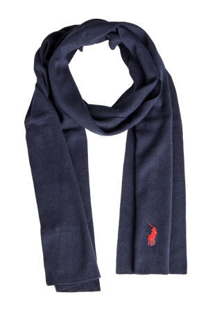 sjaal met logo donkerblauw