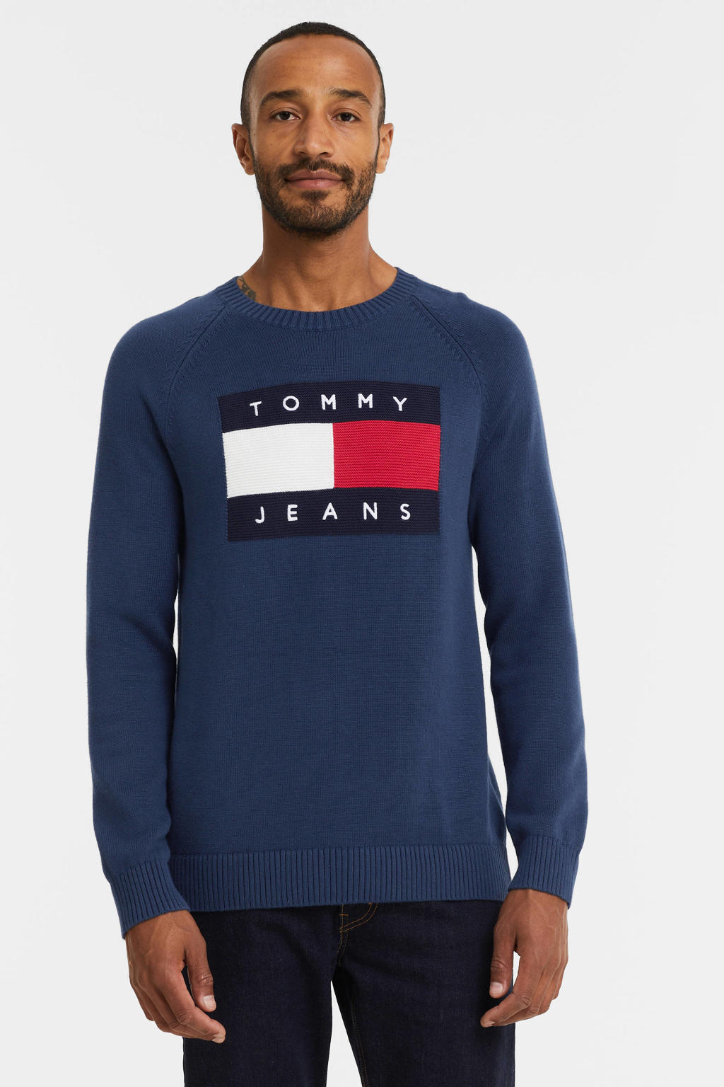 Tommy Jeans trui met logo twilight navy