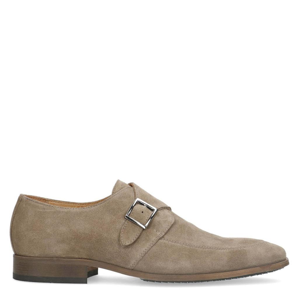 Taupe heren Manfield suède gespschoenen