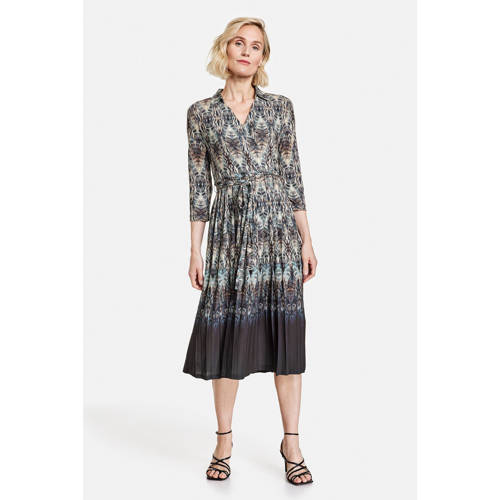 Gerry Weber dress with all over print and blue gray belt