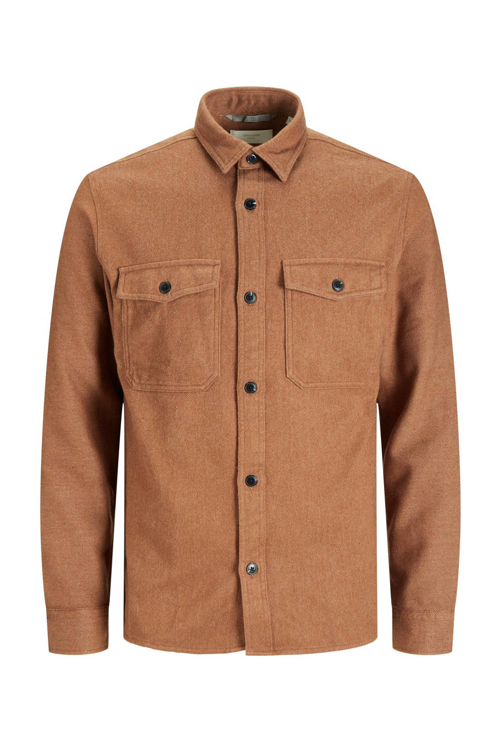 JACK & JONES PREMIUM gemêleerd regular fit overshirt JPRMARK foundue fudge