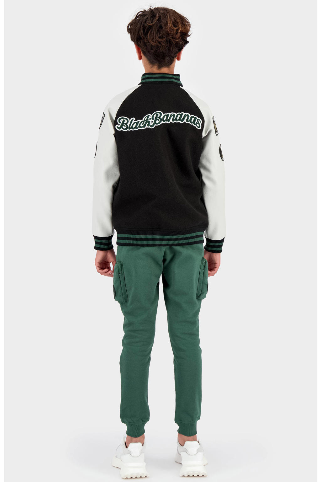 BLACK BANANAS unisex baseball jack zwart/groen/wit wehkamp