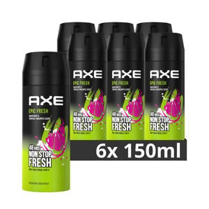Wehkamp Axe Epic Fresh deodorant bodyspray - 6 x 150 ml aanbieding
