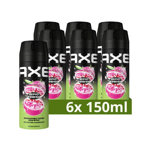 Wehkamp Axe Epic Fresh deodorant bodyspray - 6 x 150 ml aanbieding