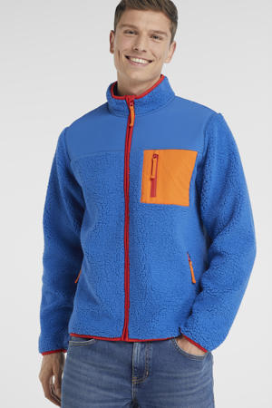 teddy fleece vest blauw