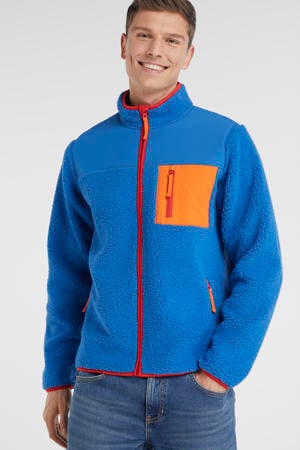 teddy fleece vest blauw