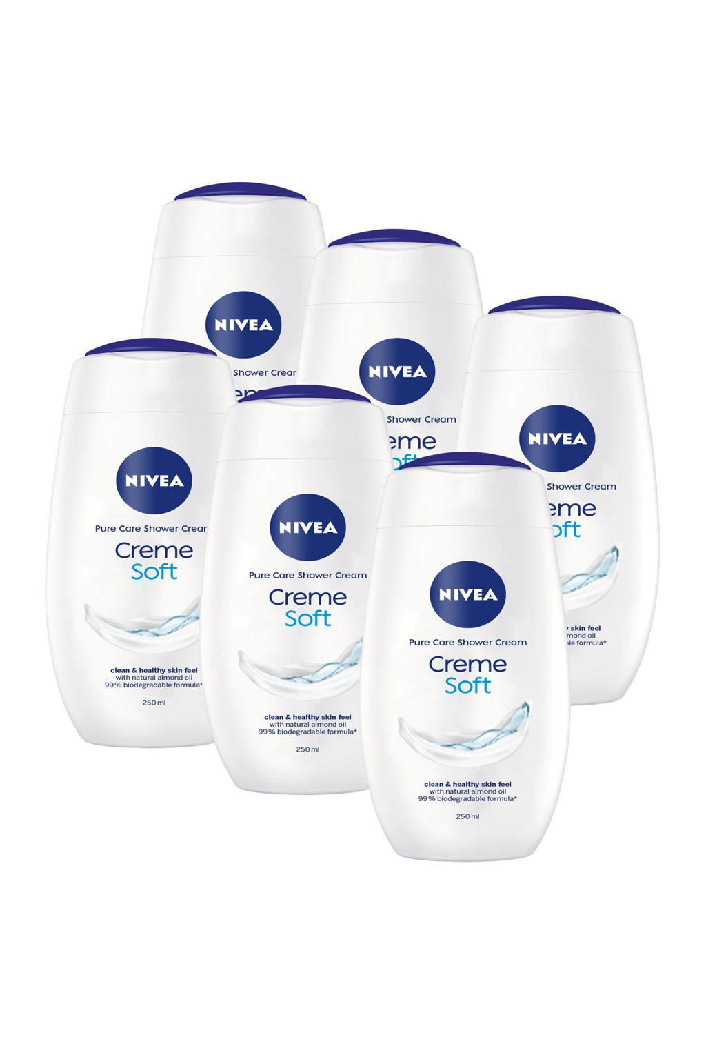 NIVEA Crème Soft douchecrème - 6 x 250 ml - voordeelverpakking